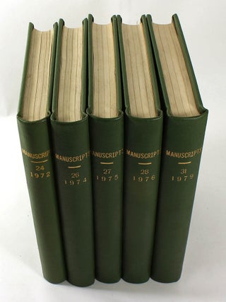 Item #181112002 Manuscripts: Published Quarterly by the Manuscript Society, An International...