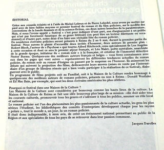 1ster festival du roman et du film policiers du 2 au 13 mai, maison de la culture andré malraux reims 1979