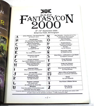 An A-Z of FantasyCon 2000: The UK's Premiere Fantasy Convention for Fans and Professionals