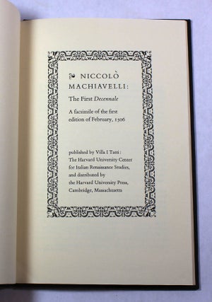 The First Decennale: A Facsimile of the First Edition of February, 1506