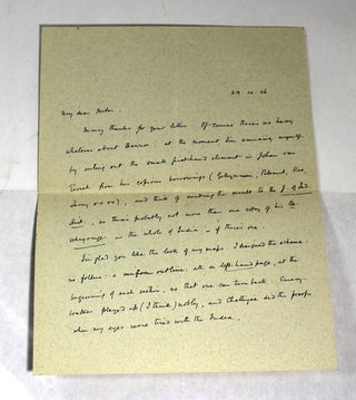 India at the Death of Akbar: An Economic Study + Letter from author William Harrison Moreland to Sir William Foster dated October 29, 1936