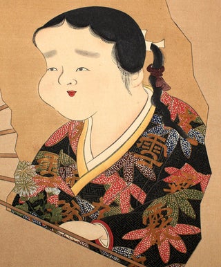 ca. 1900 Japanese Woodblock Print Depicting Woman with Umbrella.