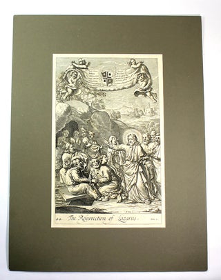 Item #8460 The Resurrection of Lazarus. John 11 [Engraving]. G. Freman, F. H. van Hove, Designer,...