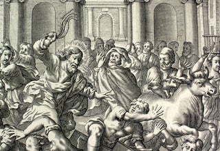 The Buyers & Sellers drove out of the Temple. John 12 [Engraving]
