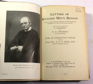 Letters of Richard Meux Benson, Student of Christ Church Founder and First Superior of the Society of S. John the Evangelist, Cowley