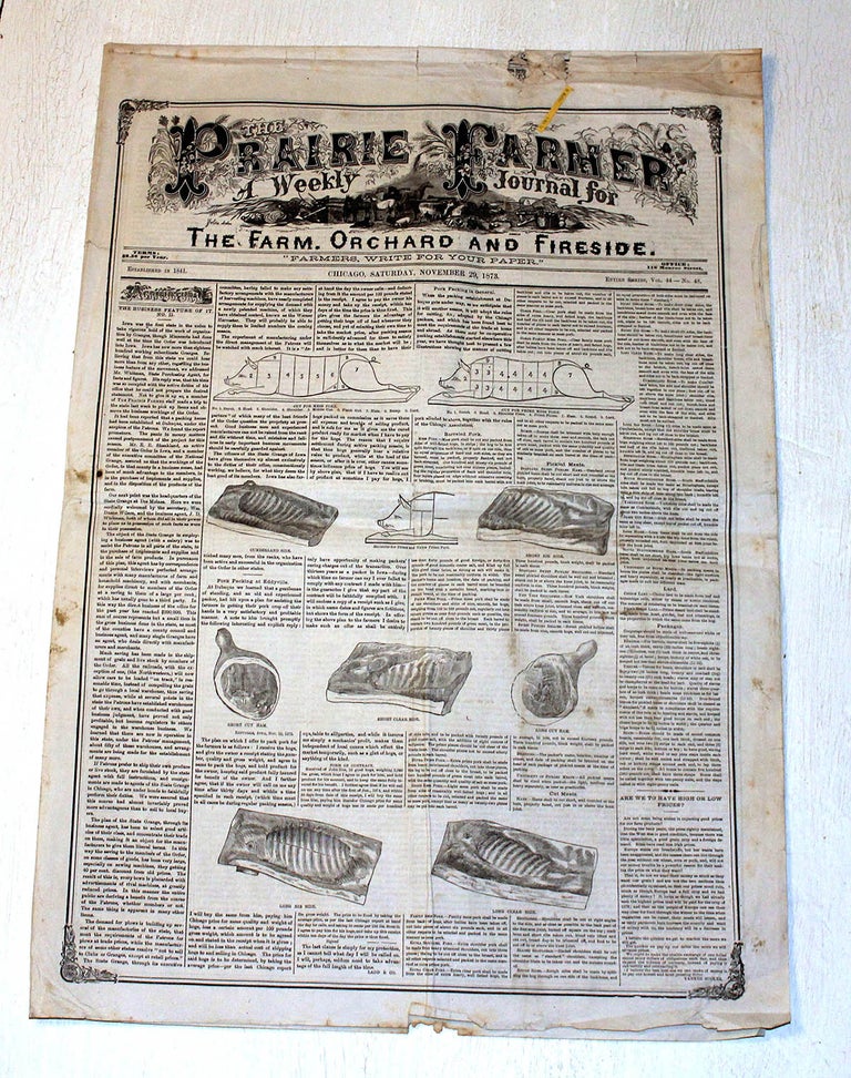 Item #8506 The Prairie Farmer: A Weekly Journal for the Farm, Orchard, and Fireside. Chicago, November 29, 1873