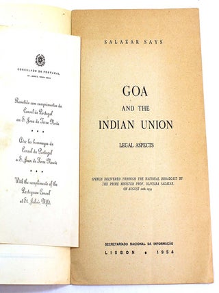 Goa and the Indian Union: Legal Aspects