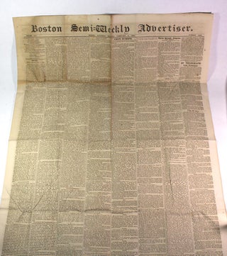 Item #9119 Boston Semi-Weekly Advertiser, Volume 117, No. 8446, February 8, 1862