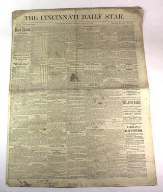 Item #9125 The Cincinnati Daily Star, Volume 15, No. 143. Monday Evening, June 16, 1879