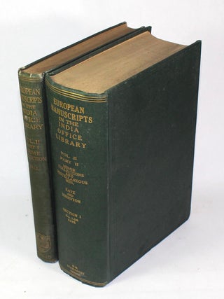 Item #9146 Catalogue Of Manuscripts In European Languages Belonging to The Library of The India...