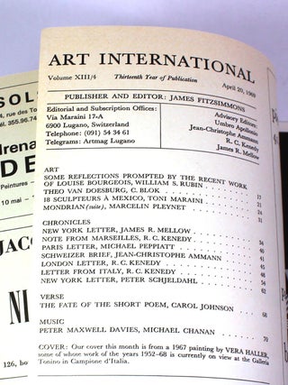 Art International Magazine, Volume XIII/4, April 20, 1969