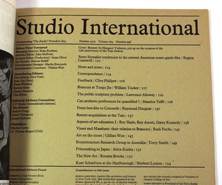 Studio International: Journal of Modern Art. October 1972, Volume 184, No. 948