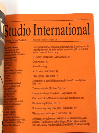 Studio International: Journal of Modern Art. March 1972, Volume 183, No. 942