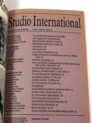 Studio International: Journal of Modern Art. June 1972, Volume 183, No. 945