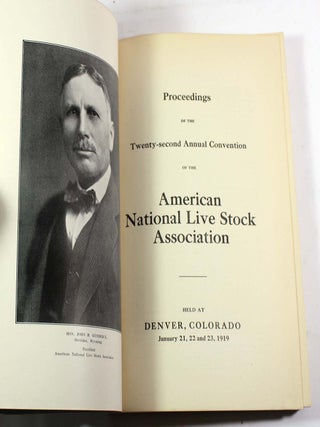 Item #9287 Proceedings of the Twenty-Second Annual Convention of the American National Live Stock...