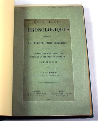 Questions chronologiques concernant la premier̀e carte historique : chronologie des israélites, chronologie des égyptiens, l'exode