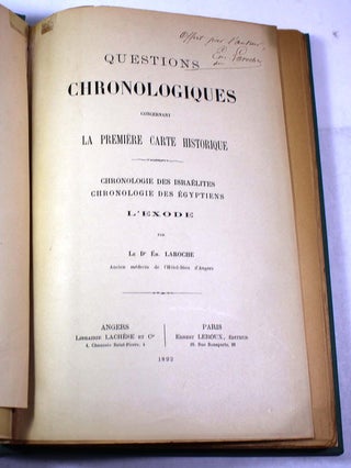 Questions chronologiques concernant la premier̀e carte historique : chronologie des israélites, chronologie des égyptiens, l'exode