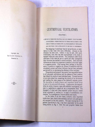 Centrifugal Ventilators, Reprinted from Mines and Minerals for September, October, and November 1899