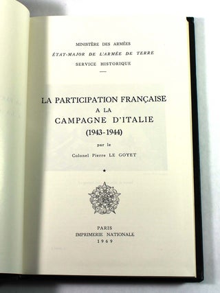 La participation francaise a la campagne d'Italie (1943-1944)