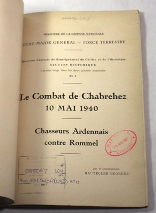 Le combat de Chabrehez, 10 mai 1940. chasseurs Ardennais contre Rommel