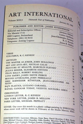 Art International Magazine/The Lugano Review, Volume XIII/I, January 1969