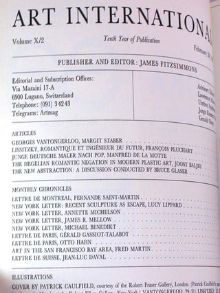 Art International Magazine, Volume X/2, February 1966