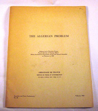 Item #PS072615024 The Algerian Problem: Address ... before the Political Committee of the U.N....