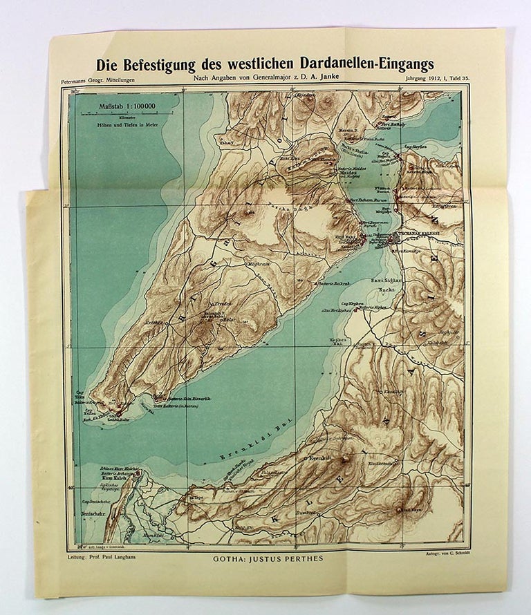 Item #map016 Die Befestigung der westlichen Dardanellen-Eingangs [map]. A. Jahnke.
